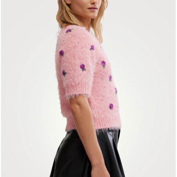 new FREE PEOPLE Winter Blooms Pullover / Pink Quartz Combo 252 - Picture 11 of 11